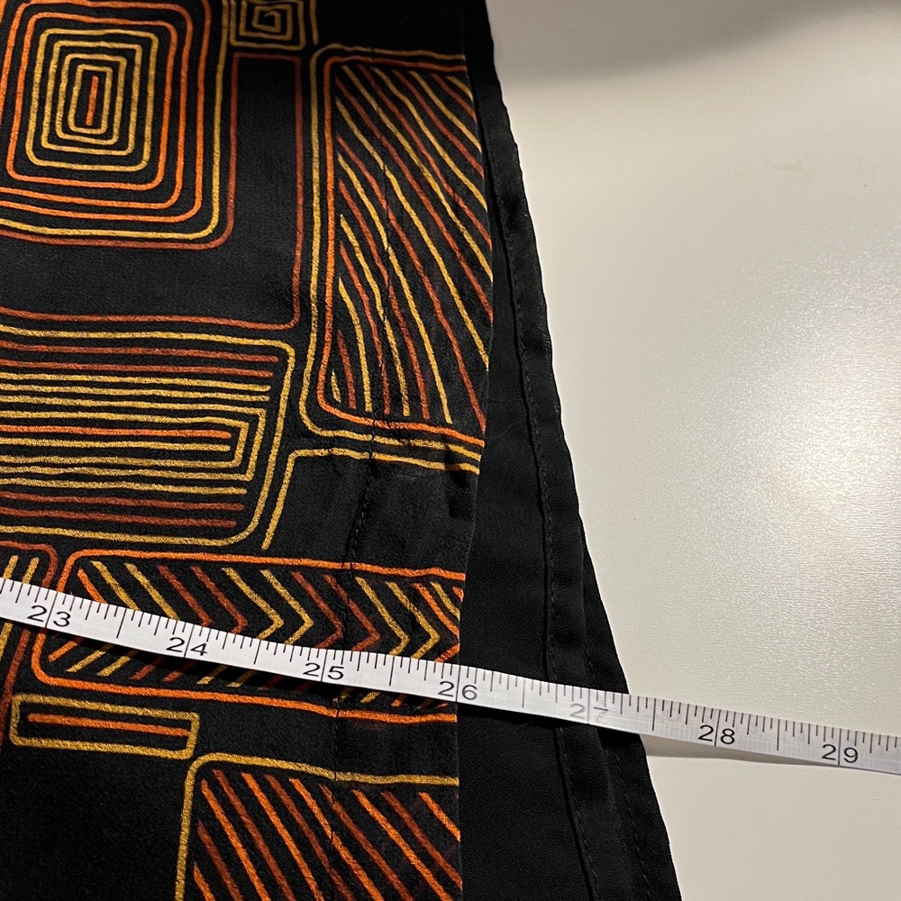 VTG Bob Mackie Black & Orange Geometric Print Blouse Sz L- wearable art - Picture 13 of 13